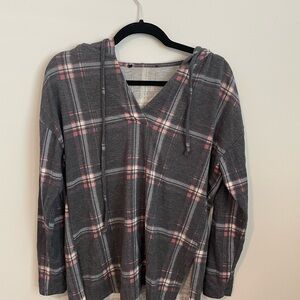 Plaid V-Neck Women's Sweater